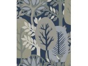 Tapety Yara - Tapeta na zeď, modrá, zelená, stromy, listy, Antibes, Decoprint Tapeta na zeď, modrá, zelená, stromy, listy, Antibes, Decoprint