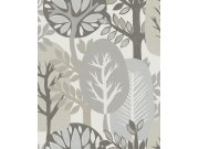 Tapeta na zeď, šedá, okrová, stromy, Antibes, Decoprint Tapety Yara