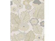 Tapeta na zeď, krémová, šedá, květy, Antibes, Decoprint Tapety Yara