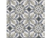 Tapety Yara - Tapeta na zeď, šedá, petrolejová, květinová ornamenty, Antibes, Decoprint Tapeta na zeď, šedá, petrolejová, květinová ornamenty, Antibes, Decoprint