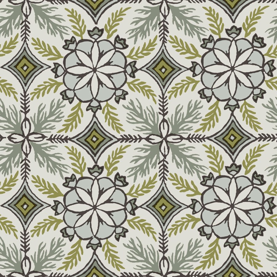 Tapety Yara - Tapeta na zeď, bílá, zelená, květinová ornamenty, Antibes Decoprint Tapeta na zeď, bílá, zelená, květinová ornamenty, Antibes Decoprint - Tapety Yara