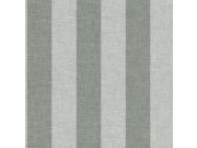 Tapeta na zeď, zelená, šedá, pruhy, imitace látky, Antibes, Decoprint Tapety Yara
