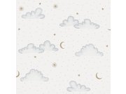 Tapety Yara - Tapeta na zeď, bílá, zlatá, puntíky, hvězdičky, Sweet Dreams, Ugépa Tapeta na zeď, bílá, zlatá, puntíky, hvězdičky, Sweet Dreams, Ugépa