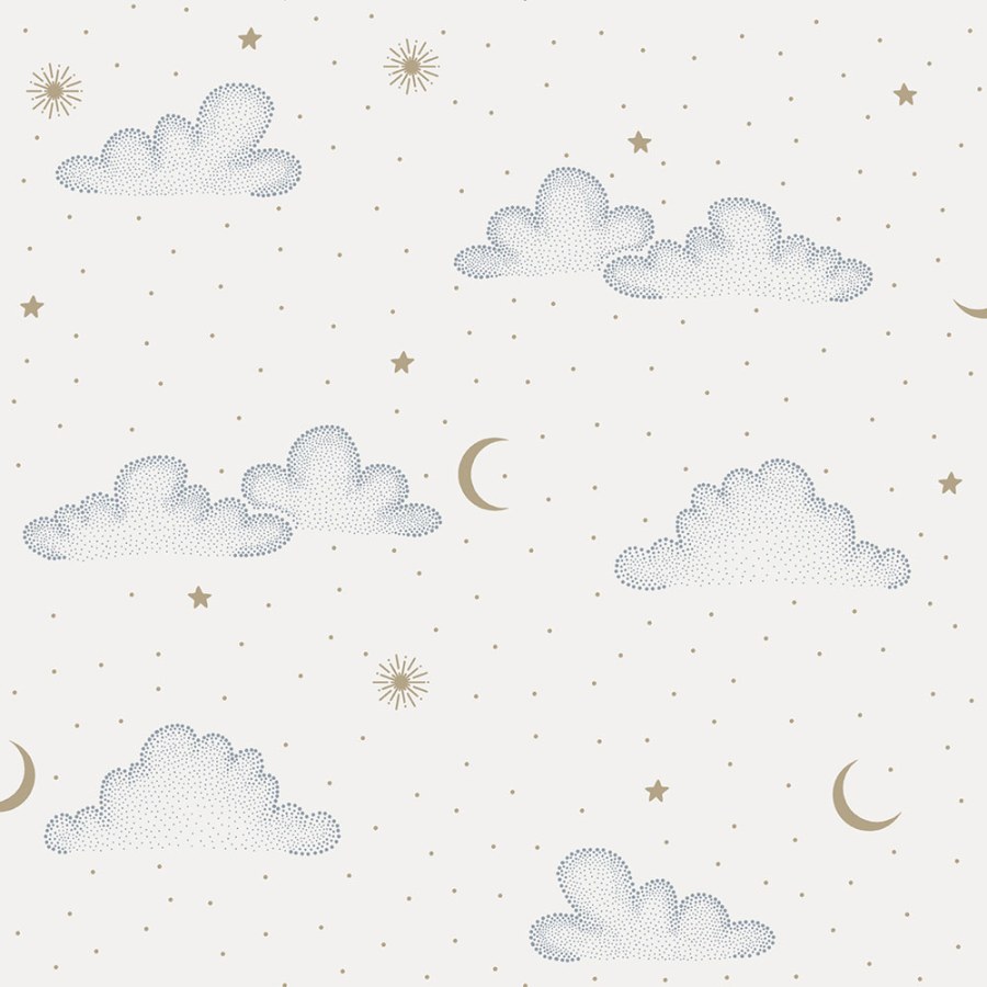 Tapety Yara - Tapeta na zeď, bílá, zlatá, puntíky, hvězdičky, Sweet Dreams, Ugépa Tapeta na zeď, bílá, zlatá, puntíky, hvězdičky, Sweet Dreams, Ugépa - Tapety Yara