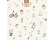 Tapeta na zeď, oranžová, zelená, zvířátka, květiny, Sweet Dreams, Ugépa