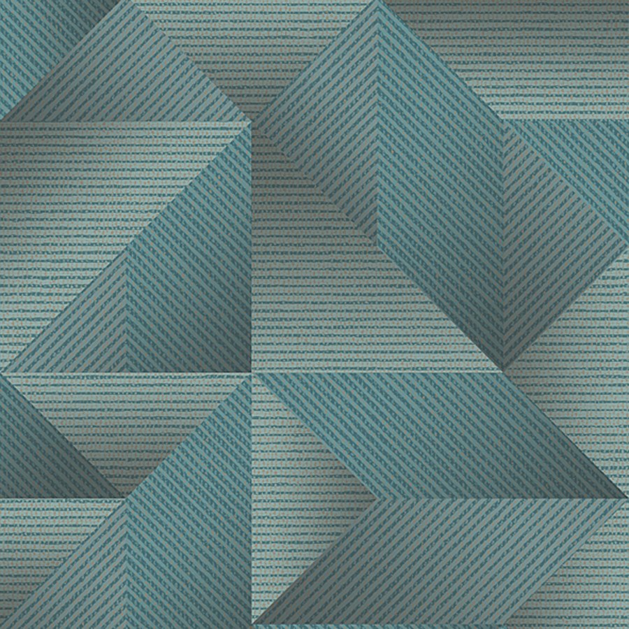 Tyrkysová geometrická tapeta na zeď, Exclusive Threads, Design ID