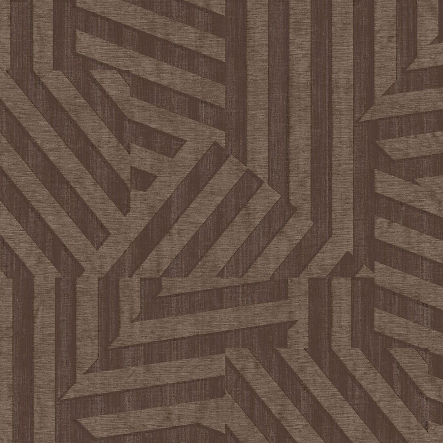 Tapety Yara - Hnědá geometrická retro tapeta na zeď, Revive, Eijffinger Hnědá geometrická retro tapeta na zeď, Revive, Eijffinger - Tapety Yara