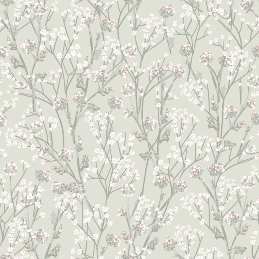 Tapety Yara - Světle šedá tapeta na zeď, luční květiny, Flora, Ugépa Světle šedá tapeta na zeď, luční květiny, Flora, Ugépa - Tapety Yara