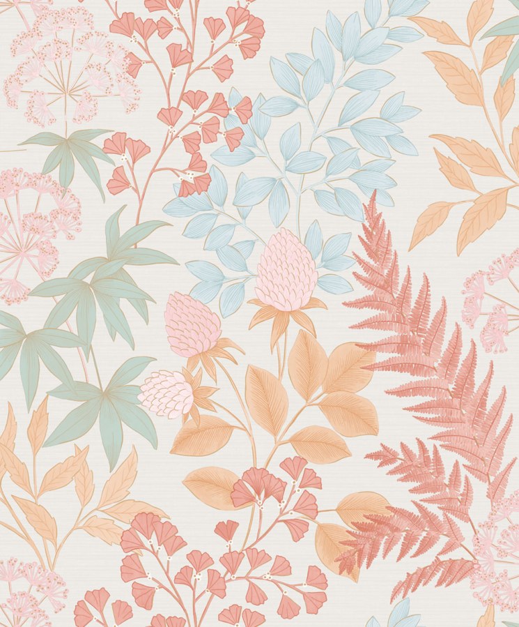 Tapety Yara - Tapeta na zeď, krémová, růžová, květiny, listy, Flora, Ugépa Tapeta na zeď, krémová, růžová, květiny, listy, Flora, Ugépa - Tapety Yara
