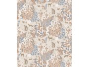 Tapety Yara - Béžová květinová Tapeta se zvířátky, Flora, Ugépa Béžová květinová Tapeta se zvířátky, Flora, Ugépa