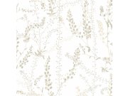 Hnědo-béžová tapeta na zeď, pnoucí rostliny, Scandinavian Designers, Borastapeter Tapety Yara