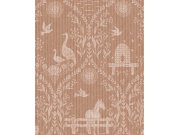 Tapety Yara - Oranžová tapeta na zeď, zvířata, květiny, Tiny Treasures, Eijffinger Oranžová tapeta na zeď, zvířata, květiny, Tiny Treasures, Eijffinger