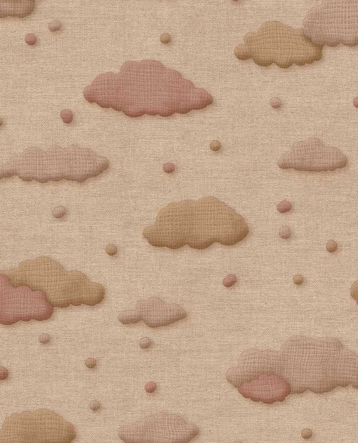 Tapeta na zeď, červeno-hnědá, mraky, puntíky, , Tiny Treasures, Eijffinger - Tapety Yara
