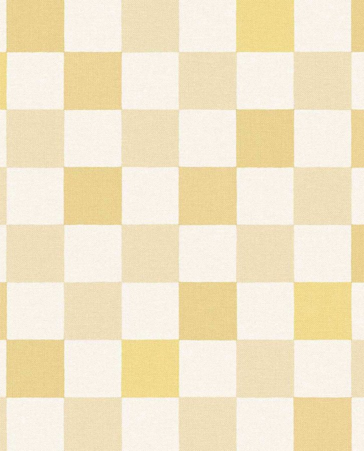 Tapeta na zeď, žlutá, krémová, imitace kostkovaná látky, Tiny Treasures, Eijffinger - Tapety Yara