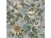Tapety Yara - Květinová tapeta na zeď, šedo-modrá, Heirloom, Superfresco Easy Květinová tapeta na zeď, šedo-modrá, Heirloom, Superfresco Easy
