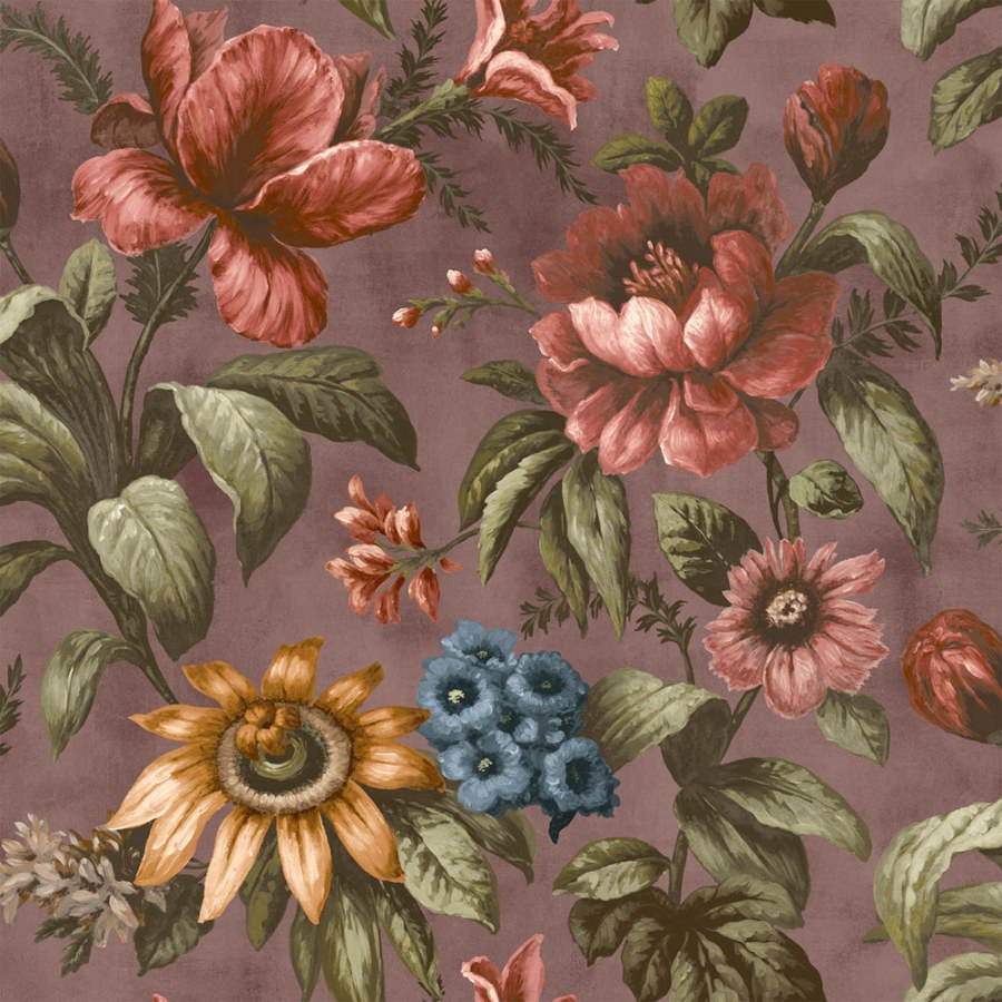 Tapety Yara - Květinová tapeta na zeď, fialová, Heirloom, Superfresco Easy Květinová tapeta na zeď, fialová, Heirloom, Superfresco Easy - Tapety Yara