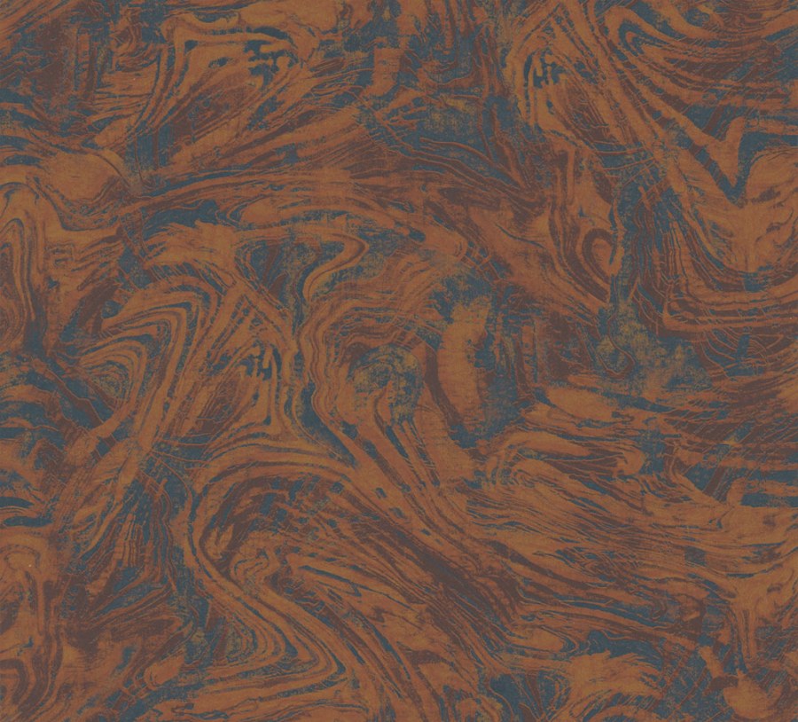 Tapety Yara - Abstraktní tapeta na zeď, modrá, oranžovo-hnědá, Erosion, Masureel Abstraktní tapeta na zeď, modrá, oranžovo-hnědá, Erosion, Masureel - Tapety Yara