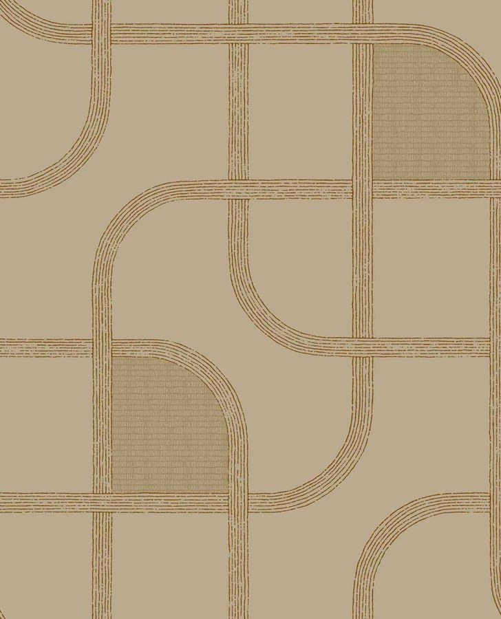 Geometrická tapeta na zeď, hnědá, pruhy, Calm Crafted, Eijffinger - Tapety Yara