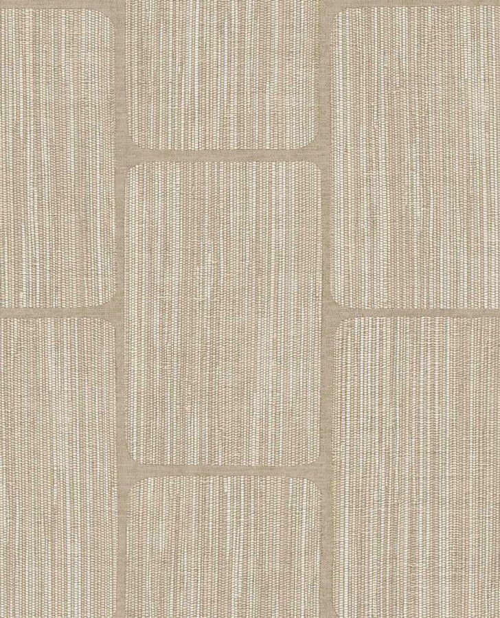 Geometrická tapeta na zeď, hnědo-béžová, Calm Crafted, Eijffinger - Tapety Yara