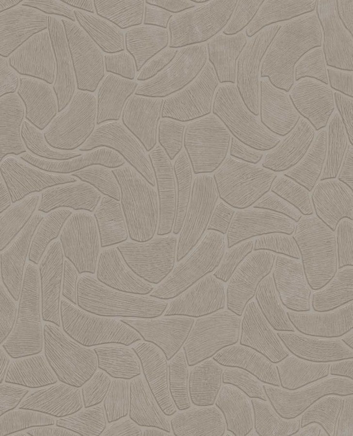 Tapety Yara - Geometrická tapeta na zeď, šedo-hnědá, kámen, Calm Crafted, Eijffinger Geometrická tapeta na zeď, šedo-hnědá, kámen, Calm Crafted, Eijffinger - Tapety Yara