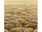 Tapety Yara - Obrazová tapeta na zeď, modrá, béžová, větvičky kvetoucí sakury, Traces, Masureel Obrazová tapeta na zeď, modrá, béžová, větvičky kvetoucí sakury, Traces, Masureel