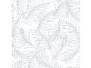 Bílo-modrá tapeta na zeď, palmová listy 6507-1, Batabasta, Mika, ICH Wallcoverings Tapety Yara