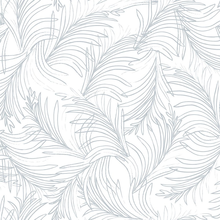 Bílo-modrá tapeta na zeď, palmová listy 6507-1, Batabasta, Mika, ICH Wallcoverings