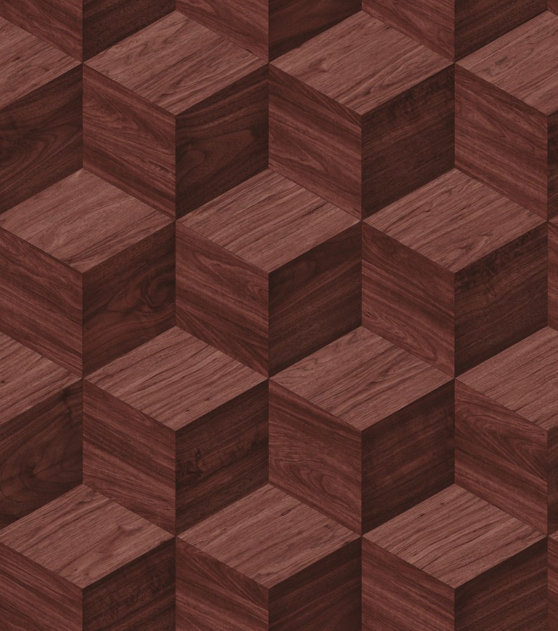 3D tapeta na zeď, červeno-hnědá, imitace dřeva, Renaissance, Design Id - Tapety Yara