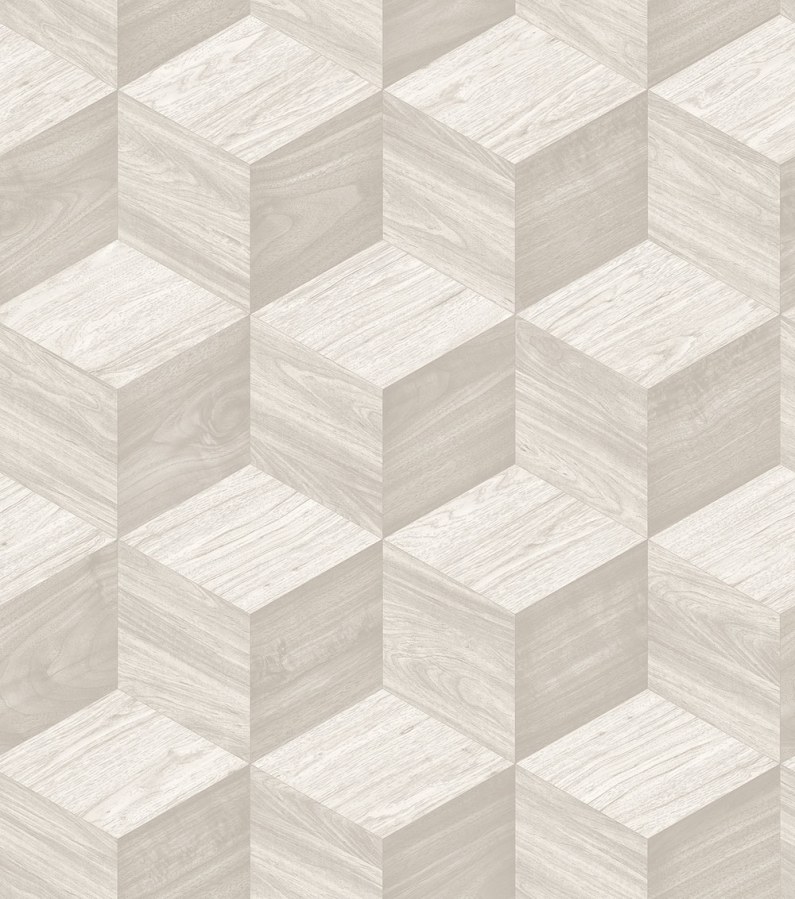 3D tapeta na zeď, světle béžovo-šedá, imitace dřeva, Renaissance, Design Id - Tapety Yara