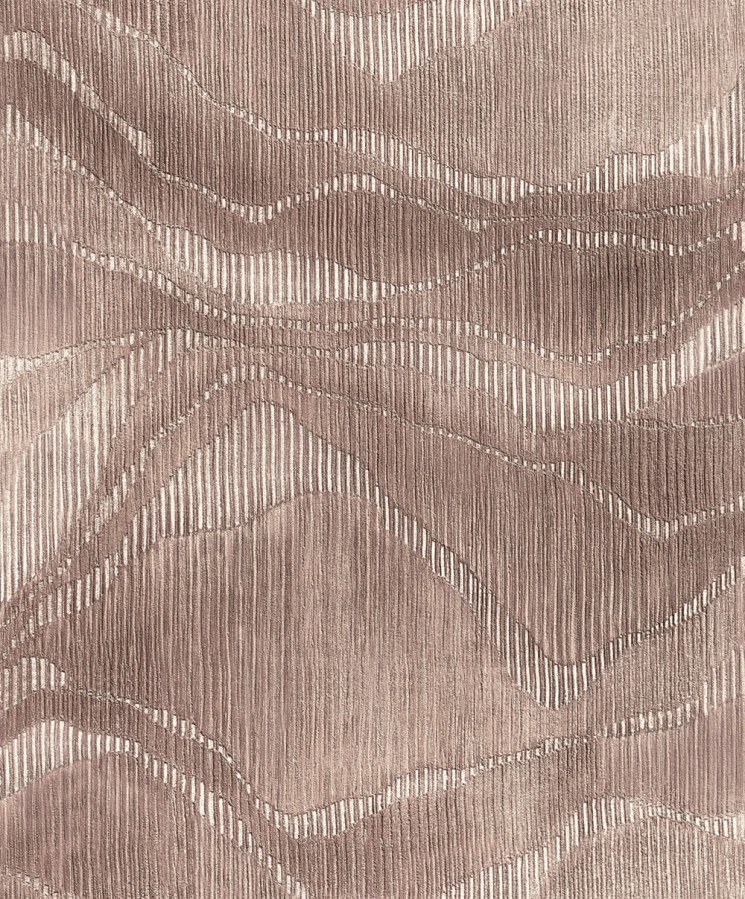 Geometrická tapeta, hnědá, pruhy, vlnky, Tide, Marburg - Tapety Yara
