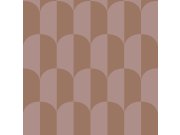 Tapeta s ArtDeco vzorem, hnědá, hnědo-fialová, Color Pop, Esta Home