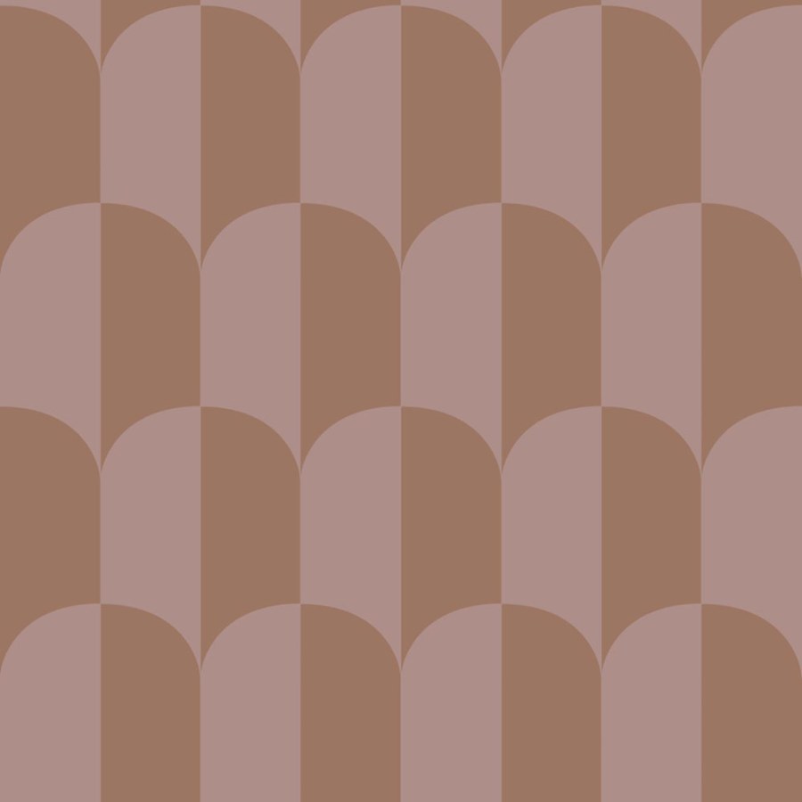 Tapeta s ArtDeco vzorem, hnědá, hnědo-fialová, Color Pop, Esta Home