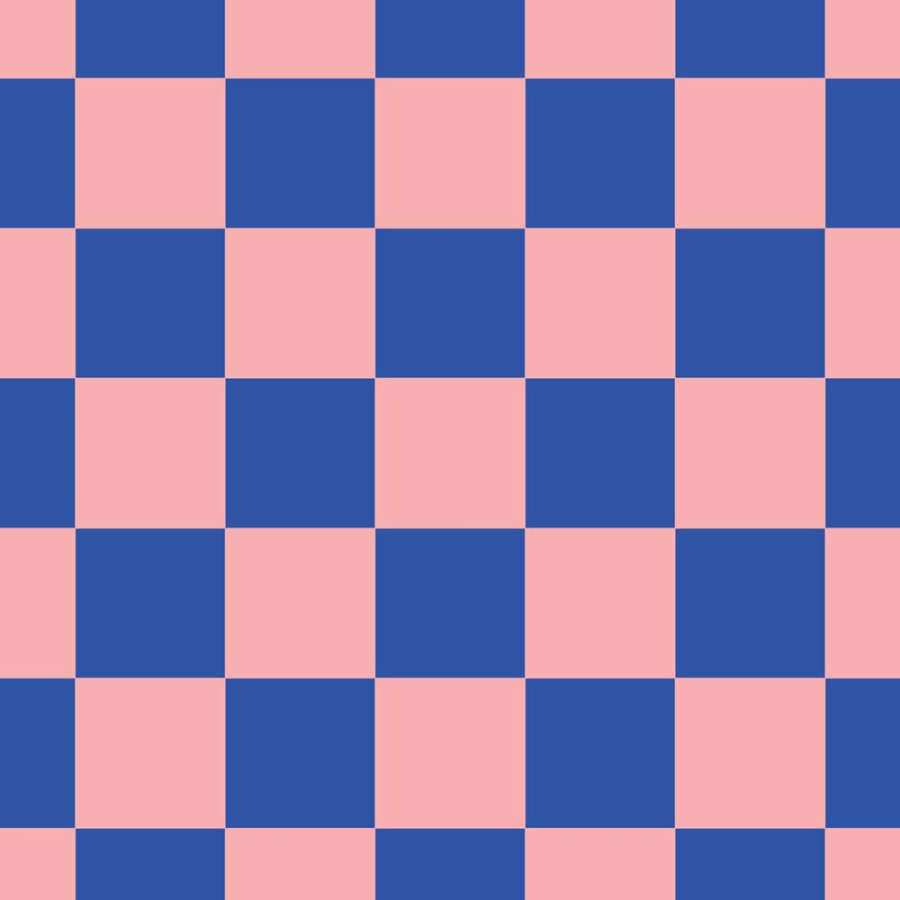Tapeta se šachovnicovým vzorem, růžová, modrá, Color Pop, Esta Home