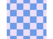 Tapeta se šachovnicovým vzorem, modrá, růžová, Color Pop, Esta Home