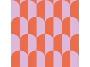 Tapeta s ArtDeco vzorem, růžová, červená, Color Pop, Esta Home