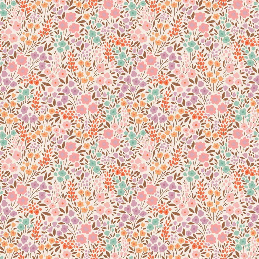 Tapety Yara - Květinová tapeta, červeno-oranžová, Floral Fever, Esta Home Květinová tapeta, červeno-oranžová, Floral Fever, Esta Home - Tapety Yara