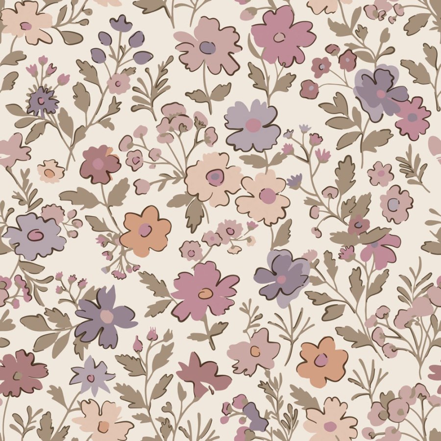 Tapety Yara - Tapeta s květinami, růžová, fialová, Floral Fever, Esta Home Tapeta s květinami, růžová, fialová, Floral Fever, Esta Home - Tapety Yara