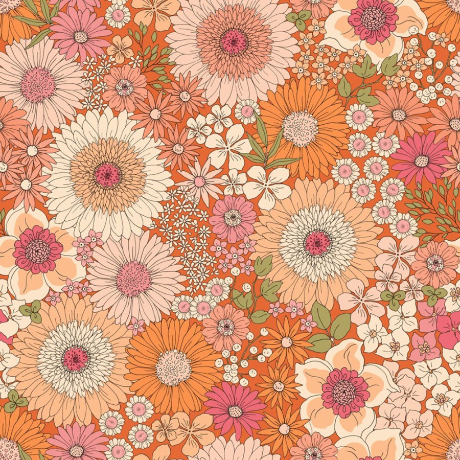Tapety Yara - Retro tapeta s květinami, Floral Fever, Esta Home Retro tapeta s květinami, Floral Fever, Esta Home - Tapety Yara