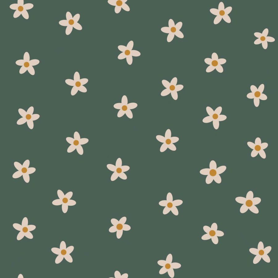 Tapeta s květinami, lahvově zelená, Floral Fever, Esta Home Tapeta s květinami, lahvově zelená, Floral Fever, Esta Home