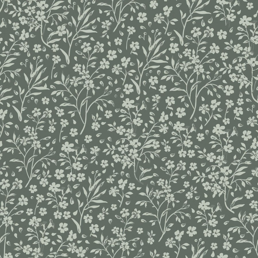 Tapeta s drobnými květinami, zelená, Floral Fever, Esta Home Tapeta s drobnými květinami, zelená, Floral Fever, Esta Home