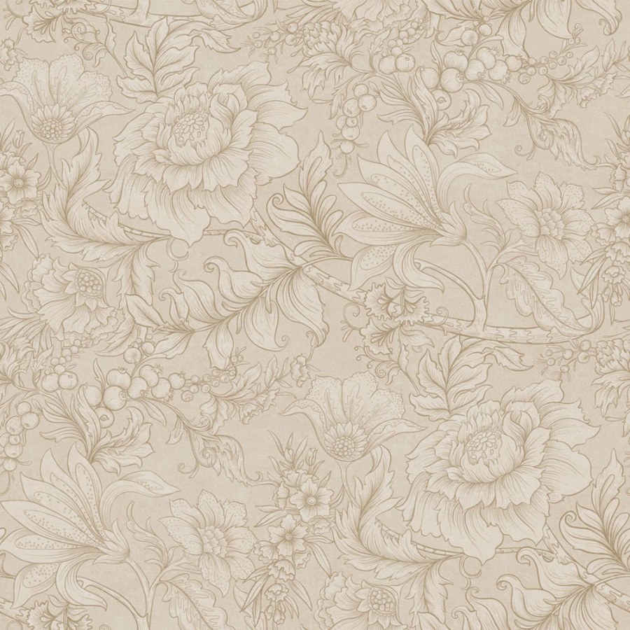 Tapeta s květinami a listy, béžová, Floral Fever, Esta Home - Tapety Yara