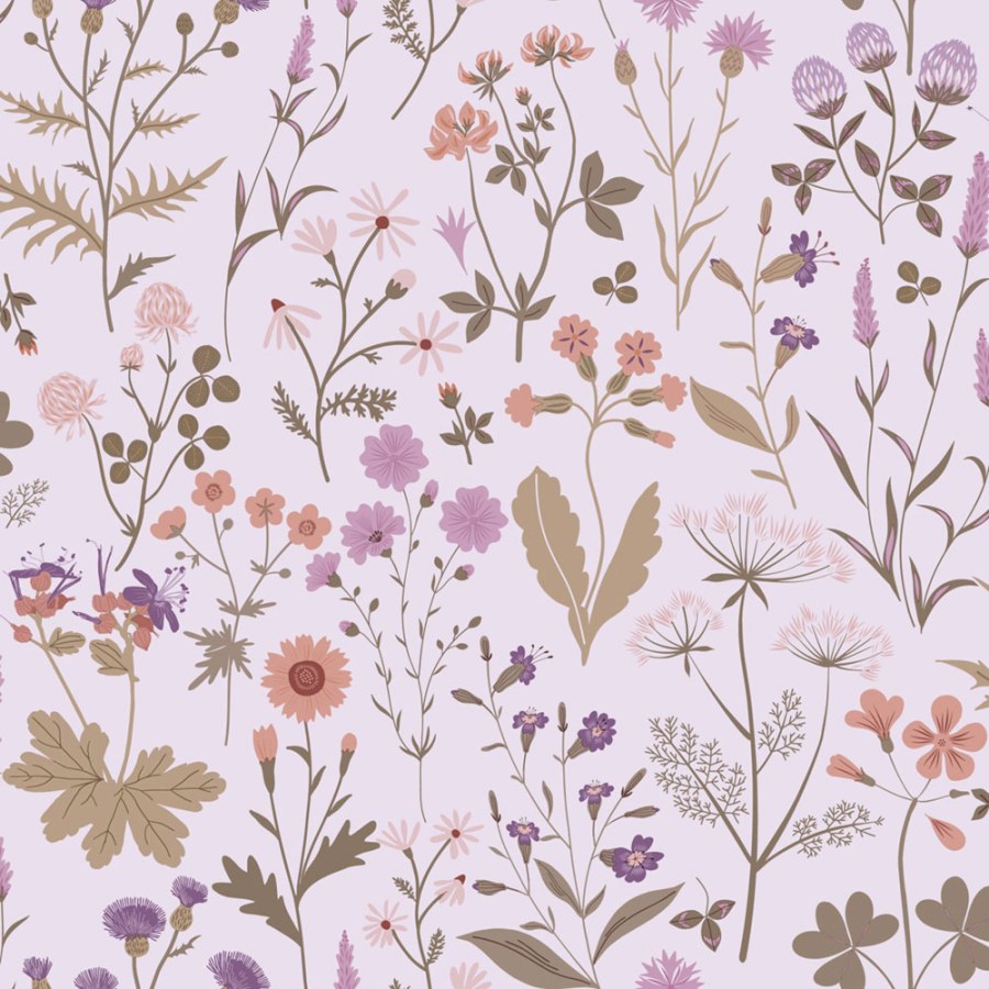 Tapeta s lučními květinami, starorůžová,139756, Floral Fever, Esta Home Tapeta s lučními květinami, starorůžová,139756, Floral Fever, Esta Home