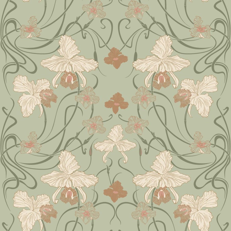 Tapety Yara - Tapeta s květinami, zelená, Floral Fever, Esta Home Tapeta s květinami, zelená, Floral Fever, Esta Home - Tapety Yara
