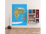 Fototapeta AG Mapa Světa FTNXL-2540 | 180x202 cm Fototapety
